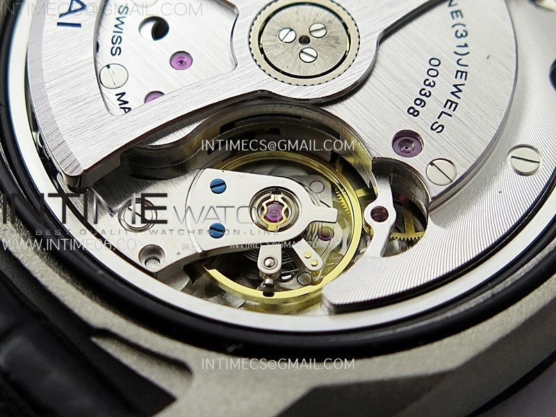 PAM1096 W Luminor GMT 42mm Titanium VSF 1:1 Best Edition Black Dial on Black Leather Strap P.9011 Super Clone